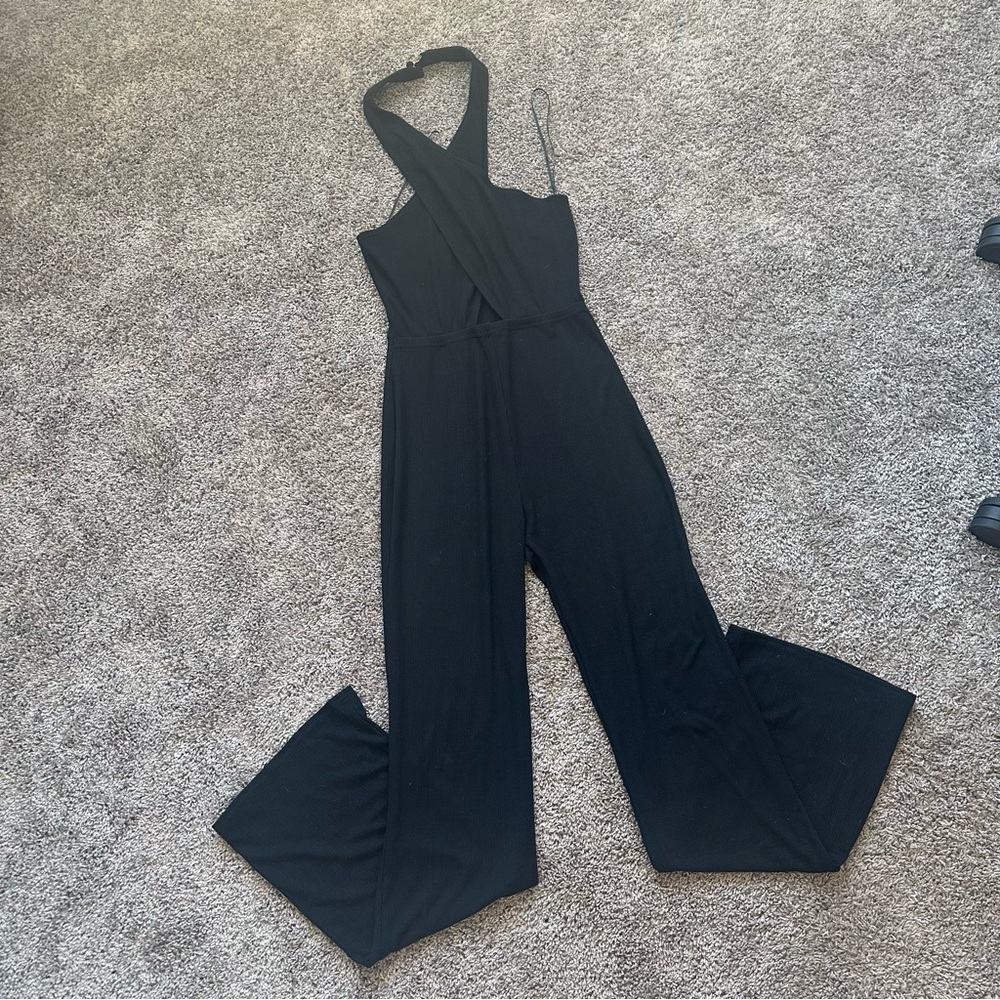 Le Lis Black Cross-Back Jumpsuit
